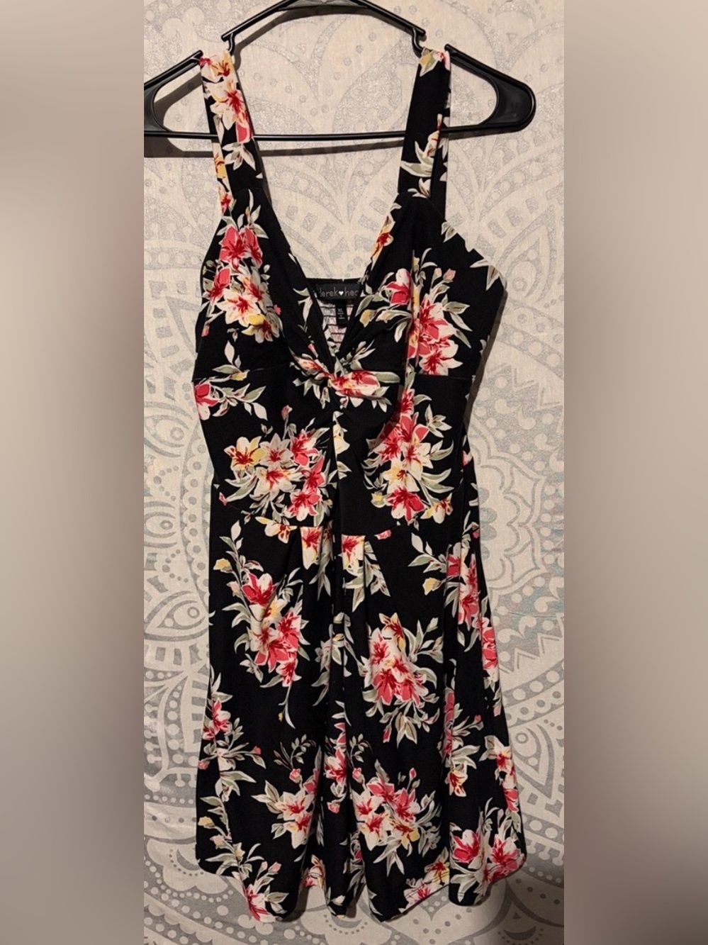 🌸 Derek Heart Black Floral Mini Dress XL 🌸
